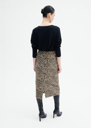 Leather Leopard Skirt in Calf Hair - Leopard - CO Collections